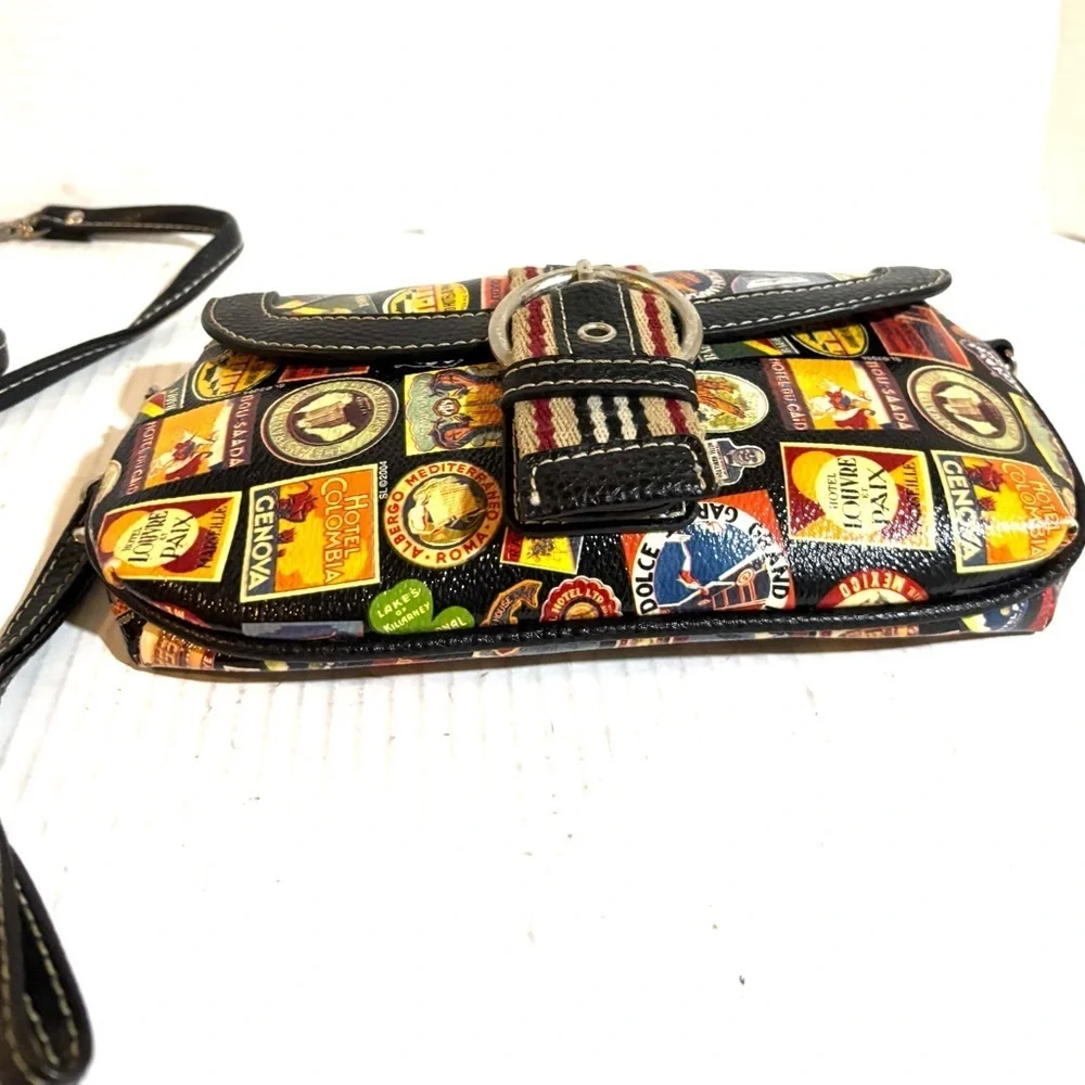 Sydney love Stylish Black Multi-Color PUC leather crossbody wristlet  Bag